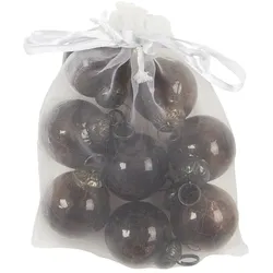IB Laursen Tüte mit 8 Weihnachtskugeln mini, Ø 3,3 cm, mokka