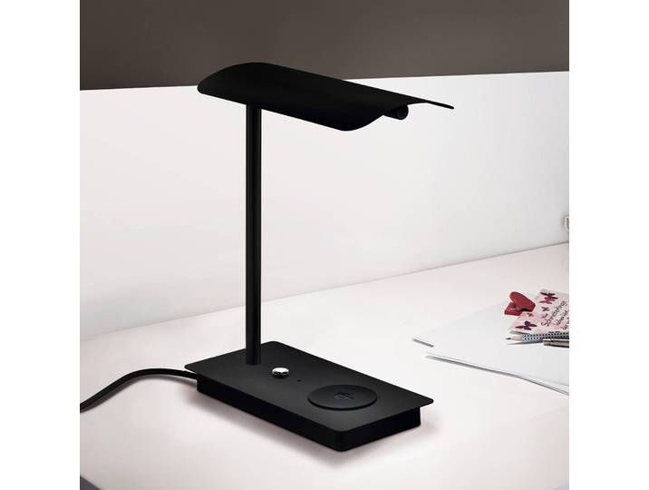 EGLO LED Schreibtischlampe Arenaza, dimmbar, schwarz, für Arbeitszimmer / Büro, Metall, Modern, LED Tischlampe