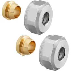 Oventrop Ofix CEP Klemmringverschraubung 1016861 12mm, 2-fach, Messing vernickelt, für Kupferrohre