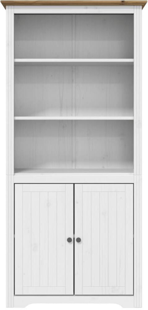 vidaXL Bibliothèque BODO blanc and marron 82x40x173 cm bois massif pin