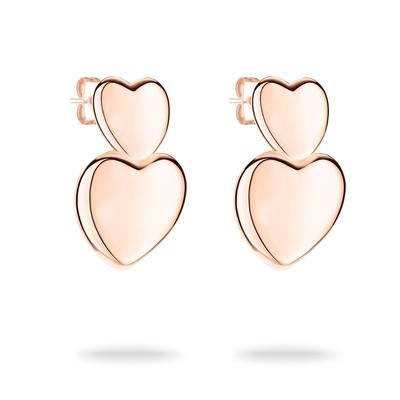 Paar Ohrstecker TAMARIS "Schmuck Geschenk Edelstahl Ohrringe Bold Hearts Herz", rosa (roségoldfarben), Ohrringe, Damen, Edelstahl