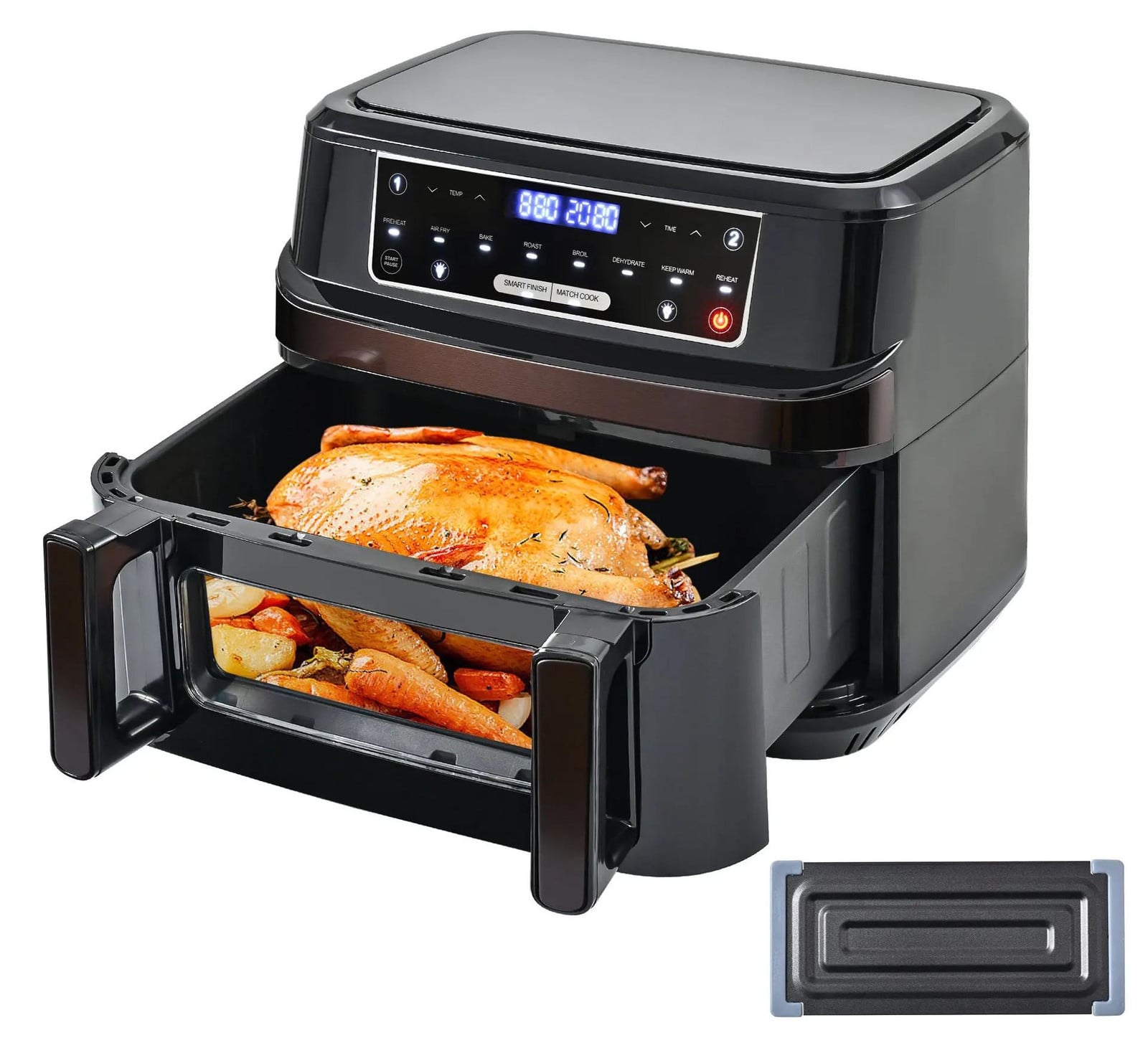 Selius Airfryer Oven XXL met dubbele kookkamer, 12L, 2000W