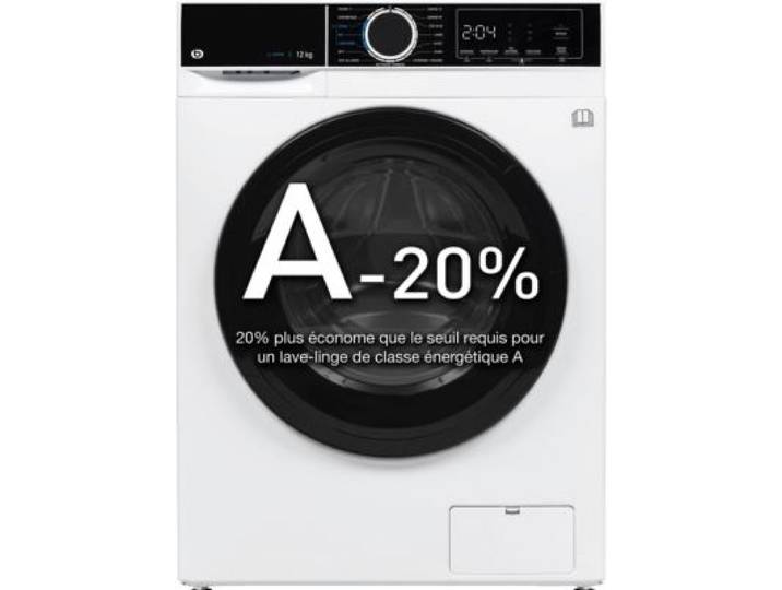 Essentielb - Lave Linge Hublot Elf1214-3b - 12 Kg - 1351 Tr/Min - Classe A - Moteur Induction