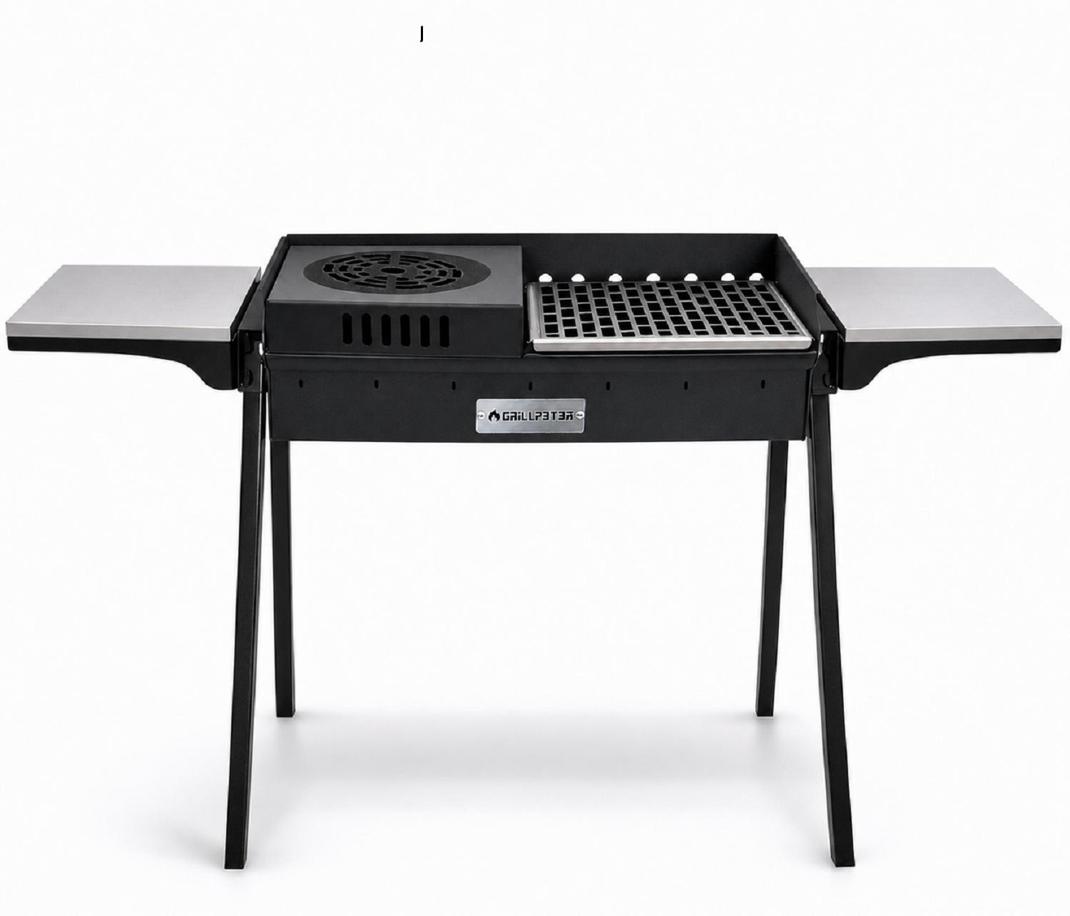 Mangal Bulat 70 Schaschlikgrill 3mm Stahl Ablagen Gitter Rama