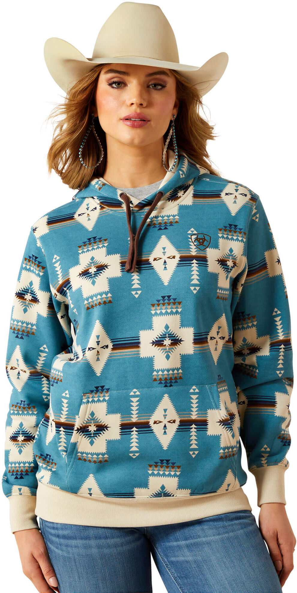 Women's Logo 2.0 Hoodie in Agave Southwest Print, Size: 2X by Ariat