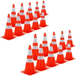 ECD Germany Pylonen groß 75 cm Verkehrshütchen Orange Verkehrskegel Leitkegel Reflexstreifen Warnkegel Verkehrsleitkegel Absperrkegel Absperrhütchen