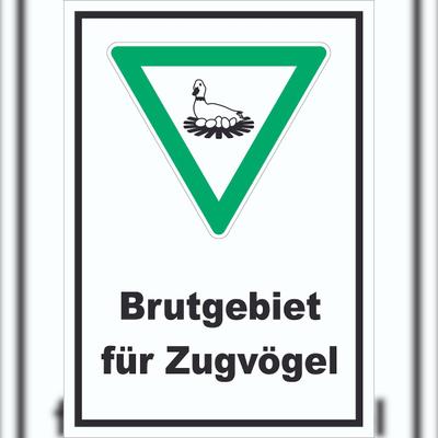 HB-Druck Brutgebiet für Zugvögel Schild A0 Rückseite selbstklebend