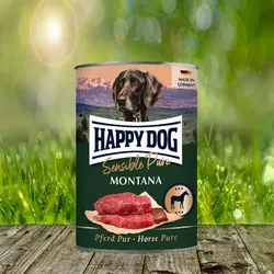 Happy Dog Sensible Pure "Feuchtnahrung / Nassfutter Montana - 100% tierisches Protein - 10 + 2 Aktion (400 g)