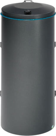 Abfallsammler mit Kompakt-Doppeltür - Feuerfest - Volumen 150 l - 980 x 500 x 500 mm (HxBxT) - Antik-silber