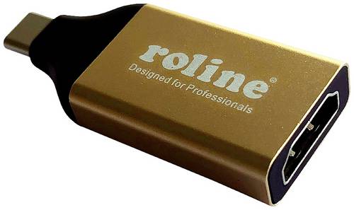 Roline 12.03.3231 USB-C / HDMI Adapter Schwarz, Gold