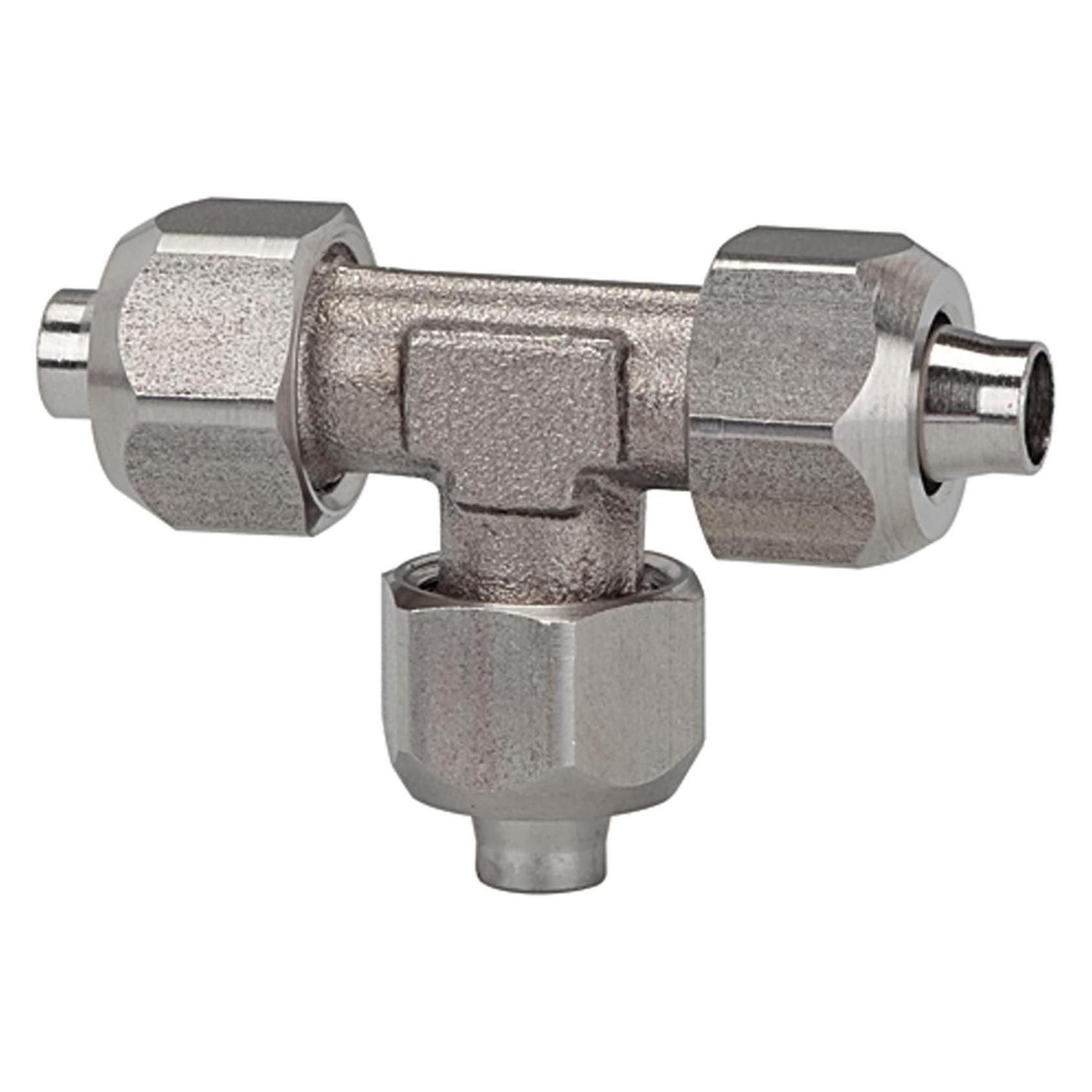 Riegler T-Verbinder, für Schlauch 10/8 mm, SW1 16, SW2 12, ES 1.4404 (10 mm) (14.800-10 ESH)