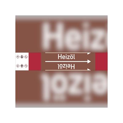 Rohrleitungskennzeichen Heizöl - 33000x105 mm Folie selbstklebend