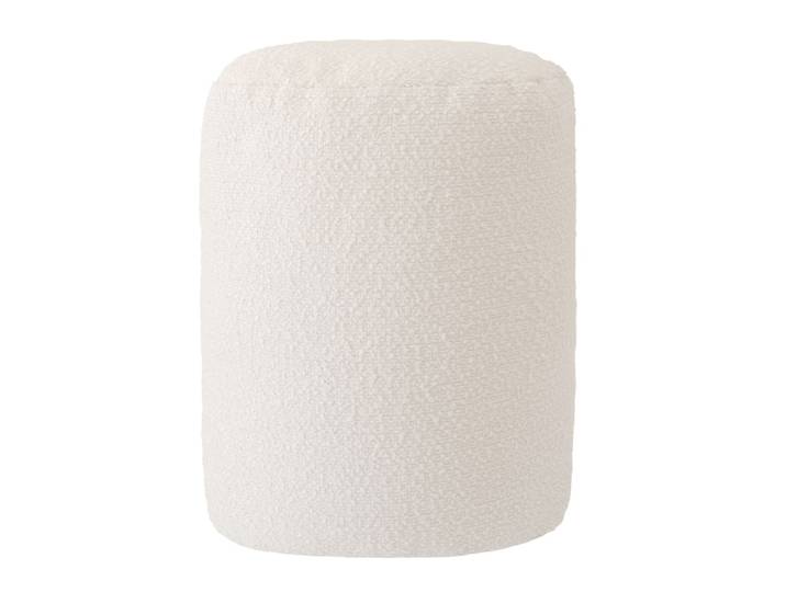 Pouf ottoman en bouclette blanc crème