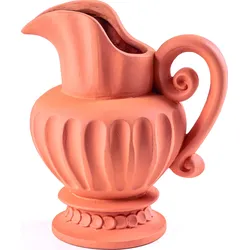 Magna Graecia Caraffa Dekorative Vase orangefarben aus Terrakotta