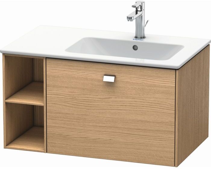 Duravit Brioso Waschtischunterbau BR401401052 820x479mm, Europ. Eiche, Regal rechts, Griff Chrom