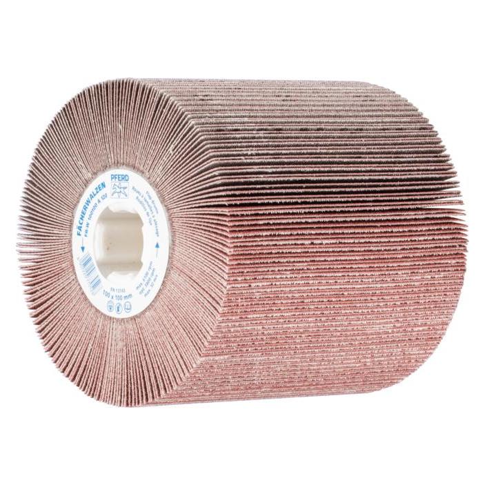 Pferd Schleifstift Fächerschleifwalze Ø 100 x mm Keilnut 19 A120 zum universellen Einsatz auf Walzenant (120) (44783120)