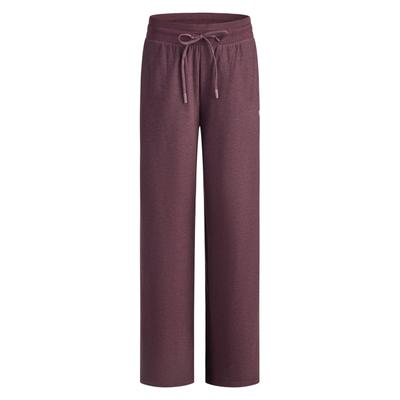 Jogginghose FABLETICS "Fabletics Hose CLOUD JERSEY WIDE LEG PANT", Damen, Gr. L, N-Gr, rot (oxblood heather), Obermaterial: 88% Polyester PES. 12% Elasthan EL., uni, regular fit, Hosen Jogginghose, mit weitem Bein