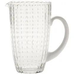 Zafferano Federico de Majo Carafe Perle Kollektion aus transparentem Glas, handgefertigtes, elegantes Design für den Tisch, hergestellt in Italien, einzigartig