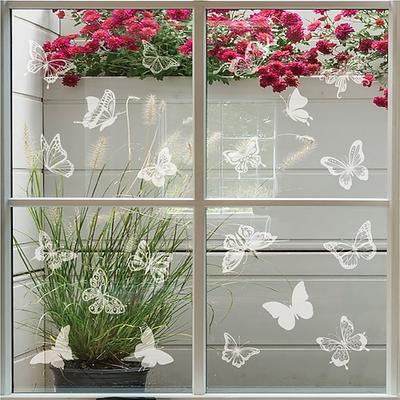 24 Stück verhindern, dass Vögel Fensteraufkleber, Türen und Fenster treffen, die mit großen elektrostatischen Schmetterlingen beklebt sind