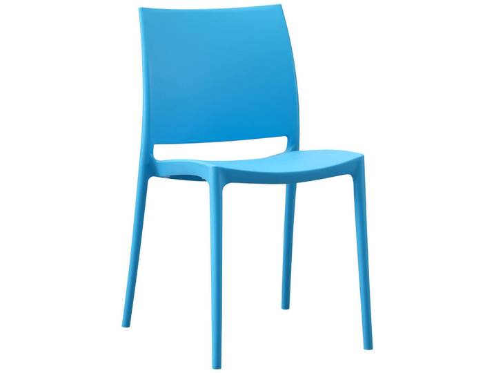CLP Gartenstuhl Kunststoff Blau, 42x81x49 cm, Gartenmöbel, Gartensessel, Gartenstühle