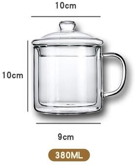 Uplift Essentials Retro Soviet Double Walled Glass Coffee Mug With Handle 380ml