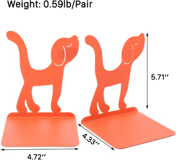 Inspire Essentials Cute Dog Metal Bookends Heavy Duty Decorative Bookends For Shelves 2