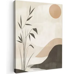 LEINWANDBILD Japandi - Landschaft - Beige Room Decor 30x40 cm