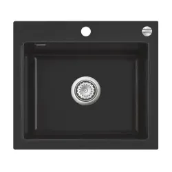 50570187 Mera 57 Nigra 87 Keramikspüle Handbetätigung Einbauspüle 60cm Unterschrank 5 Jahre Garantie