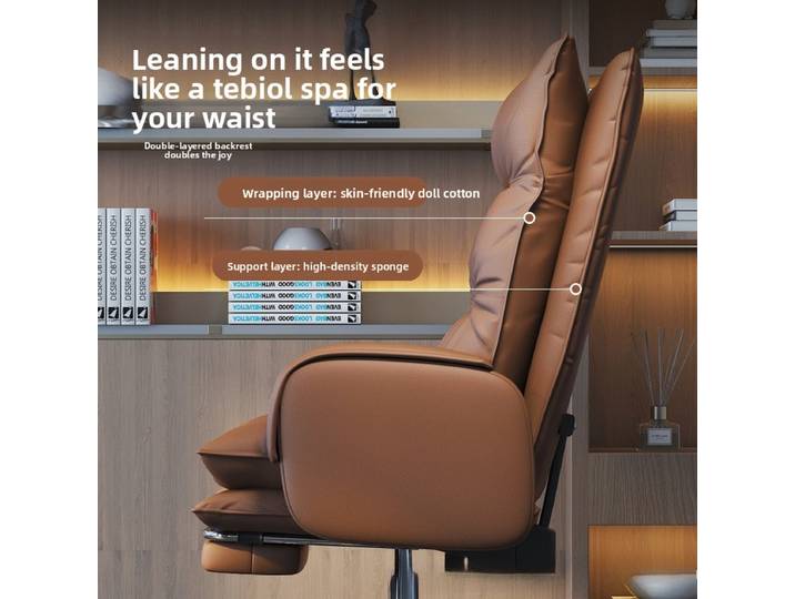 Chaise d'ordinateur confortable, sédentaire, inclinable, pour patron, dossier pivotant, canapé, siège de bureau