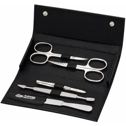 Erbe Maniküre Druckknopf- Etui Serie Siena, Schwarz, 5- tlg. - 9219