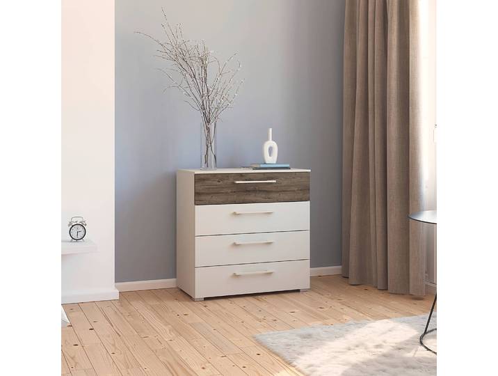 Commode Luana 80 cm avec tiroirs 80 x 81 x 42cm Beige/Cachemire