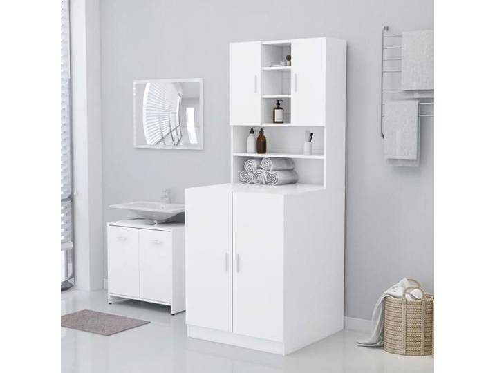 Armoire de machine à laver - SWEETY - Meuble lave-linge - Blanc c16