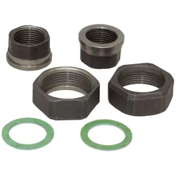 Pumpenverschraubungs-Set aus Temperguss schwarz, DN 25 (1 Zoll) IG x DN 40 (1 1/2 Zoll) IG