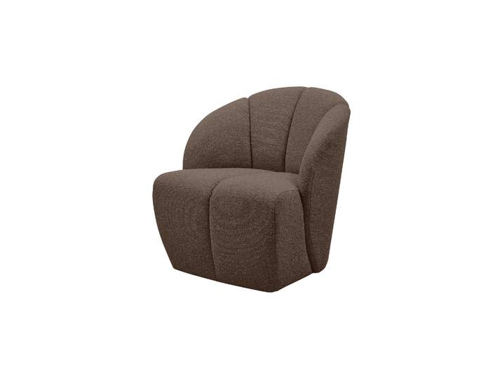 Fauteuil pivotant bouclé mélange brun Mojo