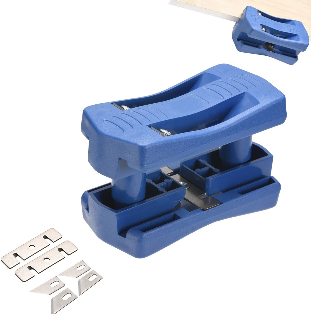Handmatige kantenfrees voor houtbewerking met mes, blauw
