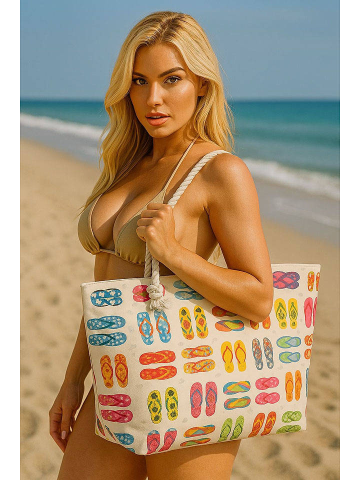 Lucky Bees Strandtasche in Bunt - (B)55 x (H)36 x (T)15 cm - onesize