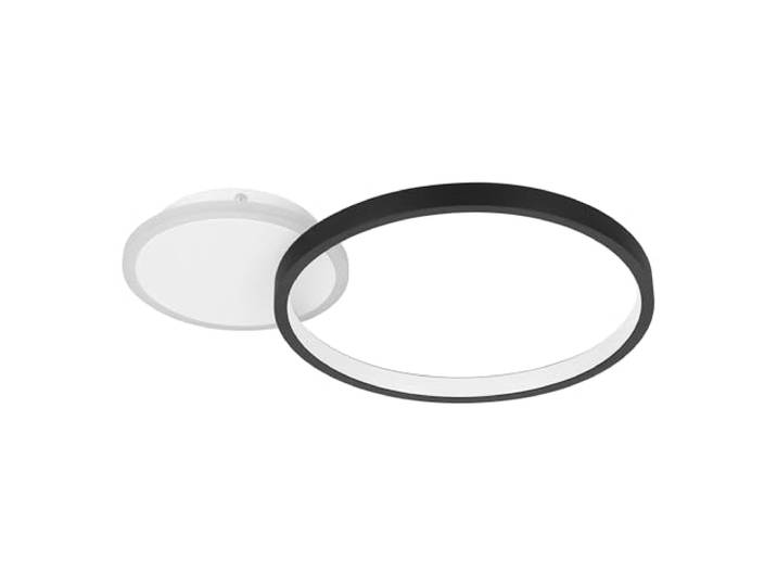 EGLO LED Deckenlampe Gafares, dimmbare Deckenleuchte mit Fernbedienung runde Wohnzimmerlampe aus Aluminium und Stahl in weiß und schwarz, Lampe Decke warmweiß-kaltweiß
