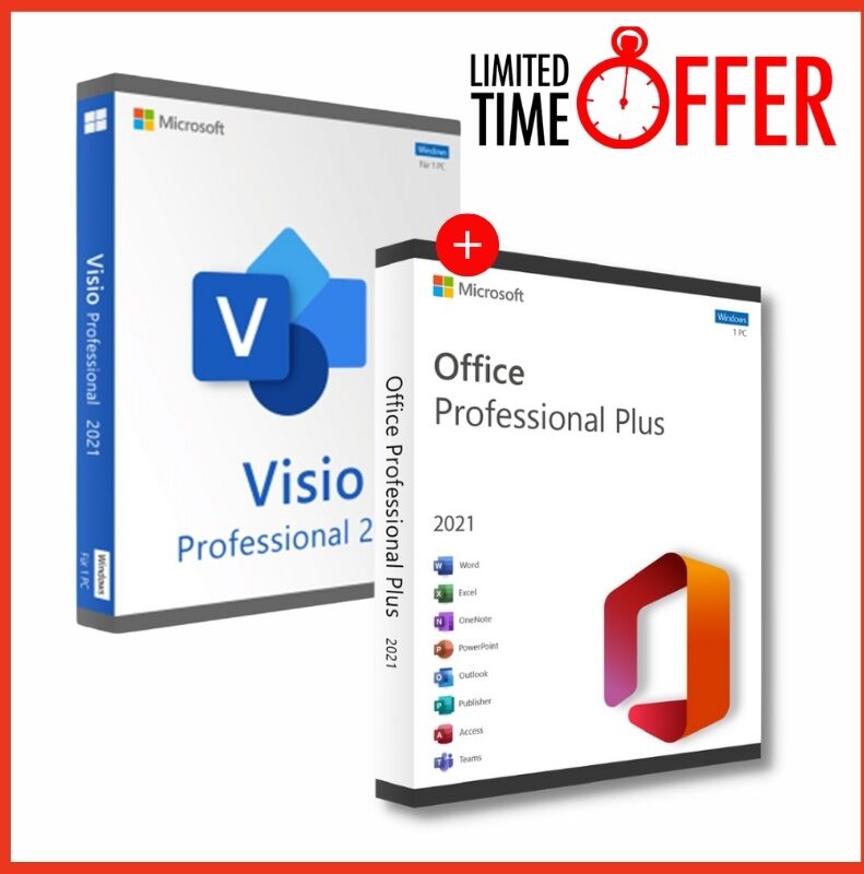 Microsoft Office 2021 Professional Plus & Microsoft Visio 2021 Lifetime