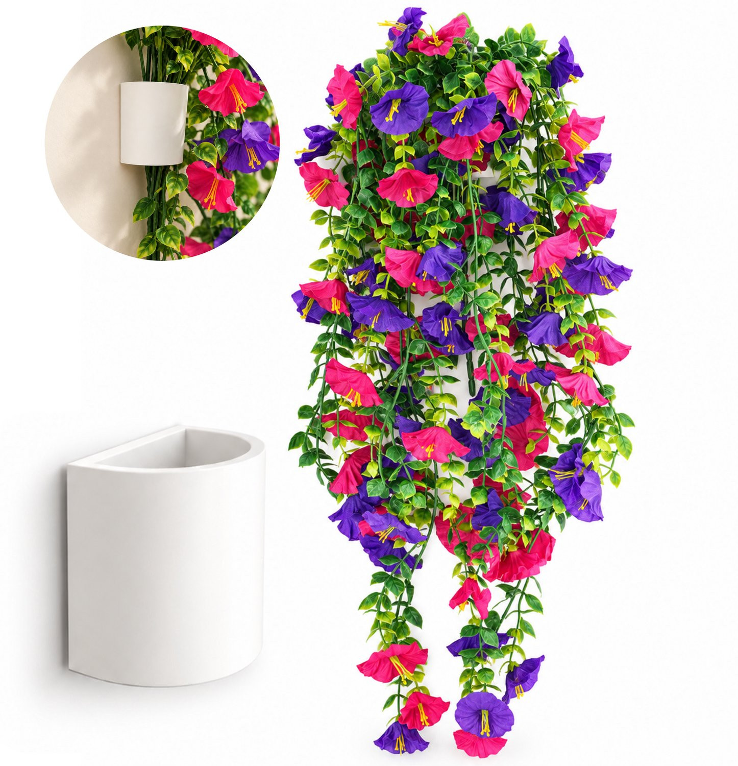 CASA VERDE Set van 2 Kunsthangplanten voor Binnen en Buiten, Mixed