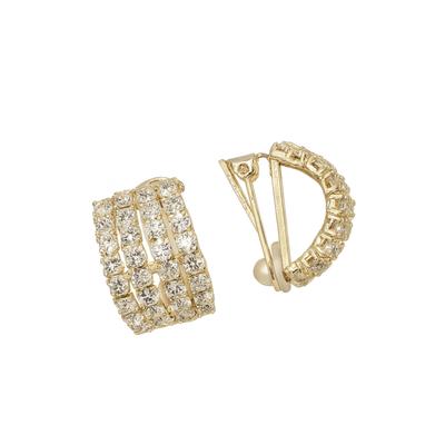 Paar Ohrclips "Mailand", Damen, Gr. Glas, gold (hellgoldfarben), COLLEZIONE ALESSANDRO, Ohrringe