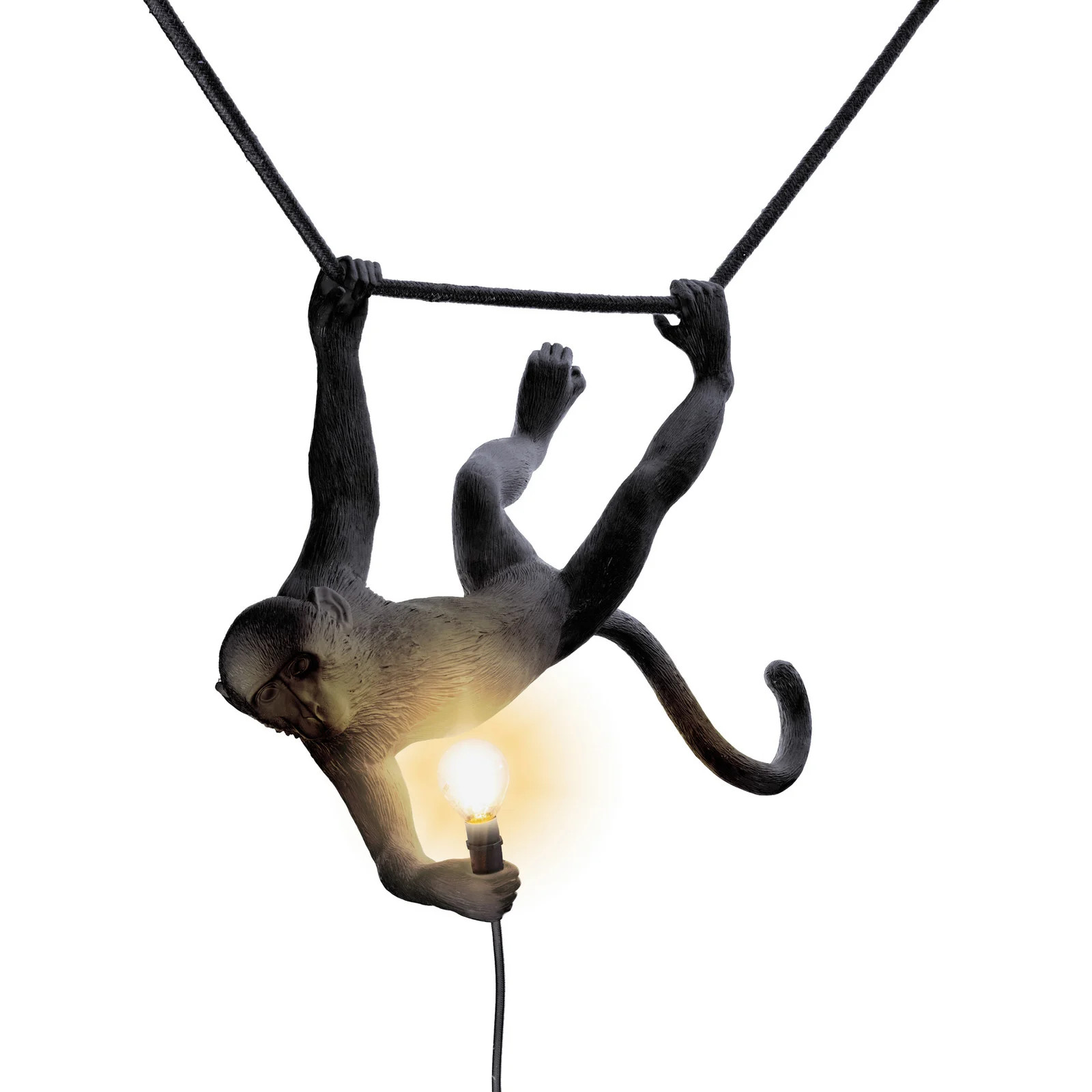 Seletti Monkey Lamp Monkey Swing Buiten Hanglamp Zwart - Kunststof
