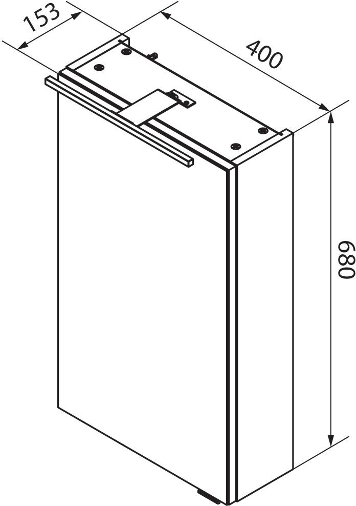 Fackelmann SBC LED Spiegelschrank 40 cm, Türanschlag links