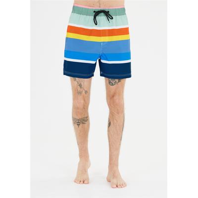 Badeshorts CRUZ "Toby", Herren, Gr. M, US-Größen, blau (blau, orange), Elasthan, Polyester, bedruckt, mehrfarbig, Badehosen Badeshorts, im lässigen Print-Design