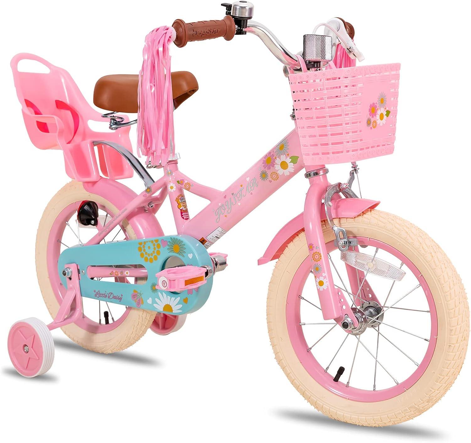 Kinderfahrrad für Mädchen, 12, 14 oder 16 Zoll - Mit Seitlenker und Korb