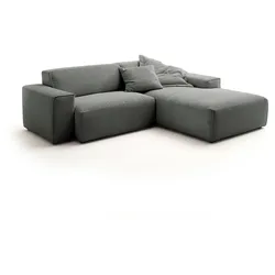 KAWOLA Sofa RANI Ecksofa Feincord anthrazit Recamiere rechts