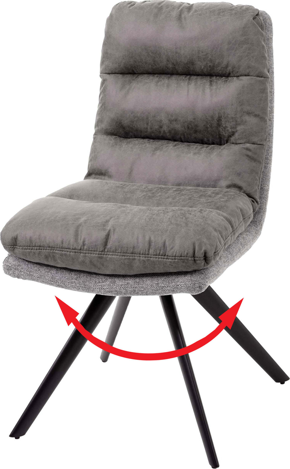 Mendler Eetkamerstoel HWC-G66 Draaibaar met Automatische Positie Lichtgrijs Textiel