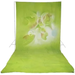 Walimex pro pro Motiv-Stoffhintergrund 'Fresh' (300 cm, 600 cm), Hintergrundsystem, Grün