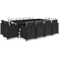 Helloshop26 - Gartenmöbel-Set 13-teilig mit Kissen schwarzes Kunstharzgewebe 02_0015783