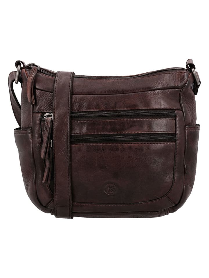 HIDE & STITCHES Leder-Umhängetasche in Braun - (B)34 x (H)25 cm - onesize