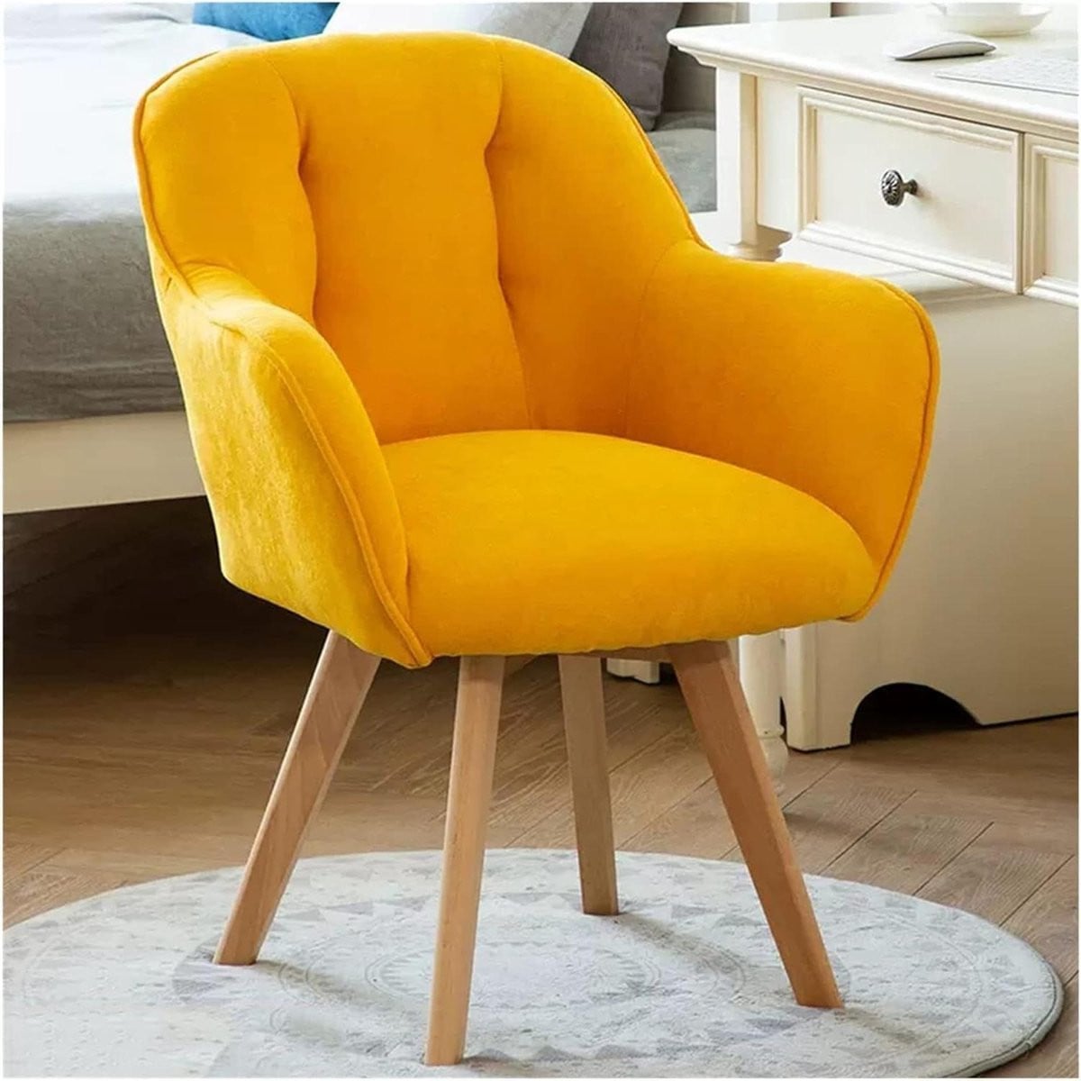 Draaifauteuil Fluweel Accentstoel Clubstoel Geel